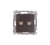 Simon 54 Double F-Type Antenna Socket Anthracite DASF2.01/48