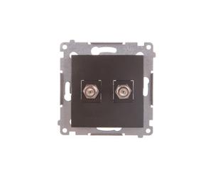 Simon 54 Double F-Type Antenna Socket Anthracite DASF2.01/48