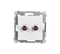Simon 54 Dual F Antenna Socket White DASF2.01/11
