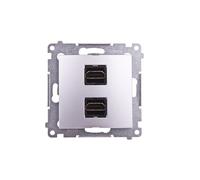 Simon 54 Dual HDMI Female Silver Matte DGHDMI2.01/43