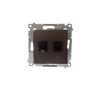 Simon 54 Dual Phone Socket 2xRJ12 Matt Brown DT2.01/46