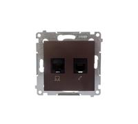 Simon 54 Gniazdo teleinformatyczne RJ45 kat.5e + RJ12 brąz mat D5T.01/46