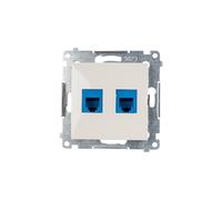 Simon 54 Phone Jack Dual 2xRJ12 Cream DT2.01/41