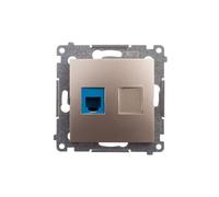 Simon 54 RJ12 Telephone Socket Single Gold DT1.01/44