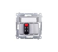 Simon 54 Speaker Jack Single Silver Matte DGL31.01/43