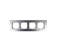 Simon 82 Ramka poczwórna pozioma metalowa aluminium/ ramka pośrednia aluminium m