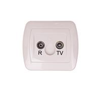 Simon Akord Antenna Jack R/TV Pass Through Beige AA10/12