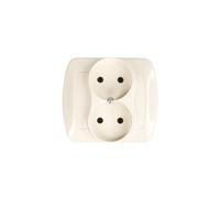 Simon Akord Double Socket B/U 16A IP20 Beige AG2/12