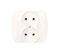 Simon Akord Double Socket B/U 16A IP20 White AG2/11