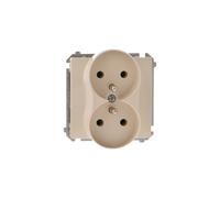 Simon Basic Double Socket with/u 16A IP20 Beige BMGZ2M.01/12