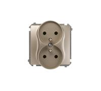 Simon Basic Double Socket with/u 16A IP20 Satin BMGZ2M.01/29