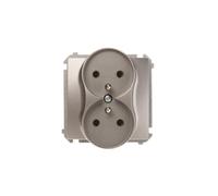 Simon basic double socket with/u 16A IP20 stainless BMGZ2M.01/21