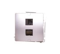 Simon Basic Gniazdo HDMI + RJ45 kat.6 srebrny mat BMGHRJ45.01/43