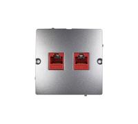 Simon Basic Gniazdo komputerowe podwójne 2xRJ45 kat.5e stal inox BMF52.02/21
