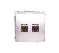 Simon Basic Gniazdo komputerowe RJ45, kategoria 6, podwójne ekranowane z przesło