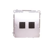 Simon Basic Gniazdo komputerowe RJ45, kategoria 6, podwójne z przesłoną srebrny