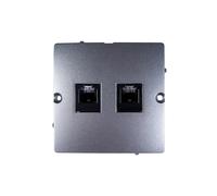 Simon Basic Gniazdo telefoniczne podwójne 2xRJ11 stal inox BMTF2.02/21