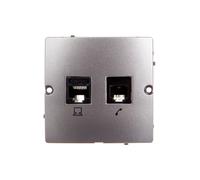 Simon Basic Gniazdo teleinformatyczne RJ45 kat.5e + RJ11 stal inox BMF5T.02/21