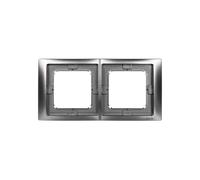 Simon Basic Neos Double Frame IP44 Stainless Steel BMRC2B/21