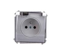 Simon Basic Socket Splash-Proof IP44 with Track Panel and Smoke Flap White BMGZ1Bz.01/11a kontakt-simon 5902787571610