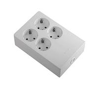 Simon BRICO - Multifix Base, Multiple Plug, 4 Outlet Multiplier, 16A with Grounding, Recessed Installation, Wall or Surface, 250V, Maximum Power 3680W, White