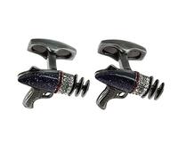 Simon Carter. Cufflinks Laser Gun Semi-Precious Stone Charcoal Grey Fantasy