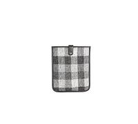 Simon Carter Ipad Case Harris Tweed gray and black leather - gray