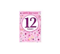 Simon Elvin 12th Birthday Greetings Card (Pack of 6) in Pale Pink Simon Elvin Pale Pink