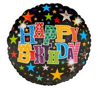 Simon Elvin 18 Inch Happy Birthday Star Design Foil Balloon Multicoloured (One Size)