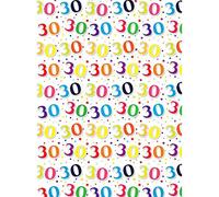 Simon Elvin 24 Sheets 30th Birthday Gift Wraps (One Size) (White/Multicoloured)