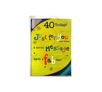 Simon Elvin 40 Today Just For You Greetings Card Simon Elvin Multicolor