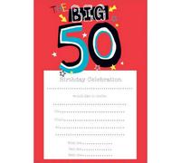 Simon Elvin 50Th Birthday Notepad (Pack Of 20) White/black/red (One Size)