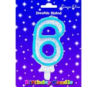 Simon Elvin 6 Number Birthday Candle Blue/white (One Size)