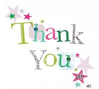 Simon Elvin 6 Thank You cards & envelopes 5" x 5" - Stars & Text