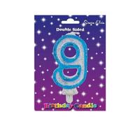 Simon Elvin 9 Number Birthday Candle White/blue (One Size)