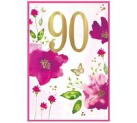 Simon Elvin Age 90 Birthday Card Ladies Female 90th - Size: 7.5" x 5.25" (90FA)