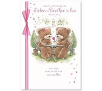 Simon Elvin Anniversary Card for Sister and Brother-in-Law, 13 x 19 cm, Teddy Bear Design