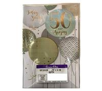 Simon Elvin Balloons 50th Birthday Greetings Card (Pack of 6) Simon Elvin Multicolor