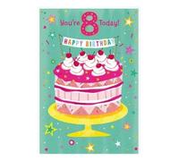 Simon Elvin Birthday Cake 8th Birthday Greetings Card (Pack of 6) Simon Elvin Multicolor