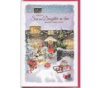 Simon Elvin Christmas Card For Son and Daughter In Law 23 x 15 Cm (9 x 6 inches) Happy Christmas