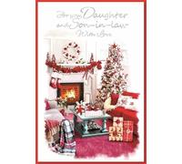 Simon Elvin Daughter & Son-in-law Christmas Card - Christmas Tree 23cm x 15.5cm (9" x6") DH-B