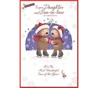Simon Elvin Daughter & Son-in-law Christmas Card - Cute 23cm x 15.5cm (9" x6") DH75c