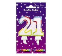 Simon Elvin Double Sided 21st Birthday Candle (Pack Of 6) Simon Elvin Multicolor