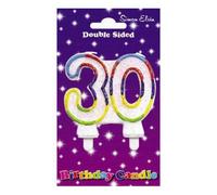 Simon Elvin Double Sided 30th Birthday Candle (Pack Of 6) Simon Elvin Multicolor