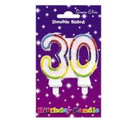 Simon Elvin Double Sided 30th Birthday Candle (Pack Of 6) Simon Elvin Multicolor