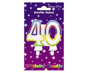 Simon Elvin Double Sided 40Th Birthday Candle (Pack Of 6) Multicoloured (One Size)