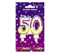 Simon Elvin Double Sided 50th Birthday Candle (Pack Of 6) Simon Elvin Multicolor