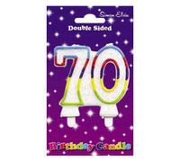 Simon Elvin Double Sided 70Th Birthday Candle (Pack Of 6) Multicoloured (One Size)