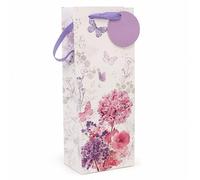 Simon Elvin Floral Butterfly Bottle Gift Bag with Tag, 37x12.5x10cm
