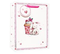 Simon Elvin Floral Rabbit Gift Bags (Pack Of 6) White/pink (Small)